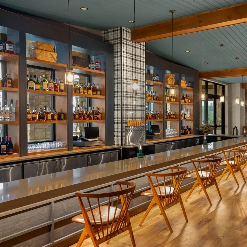 A relaxed tavern interior with booth seating.